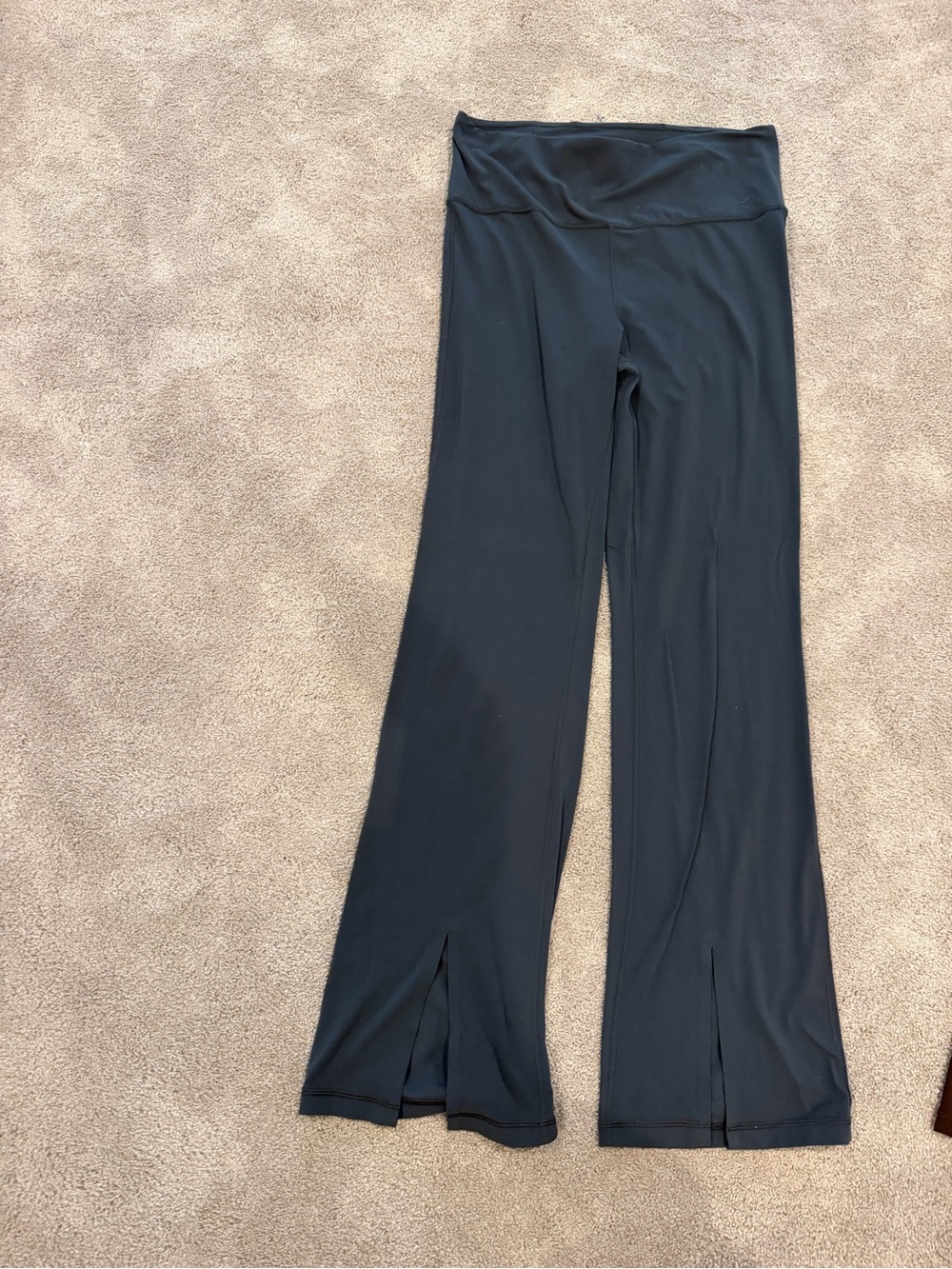 Women's grey Fold-Over Waist Flare Pants